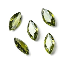 Фианит в форме наветта, 8x4x2 мм, цвет оливковый, 1 шт (Китай) 37710