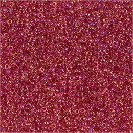 Бисер Miyuki Round (круглый) 15/0 363 - Lt. Cranberry Lined Topaz Luster, 10 гр (Япония) 37970