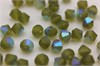 Биконусы Preciosa  Olivine AB Matt 4 мм 10 шт PR-214 - фото 24244