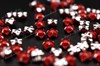 Полужемчужины пришивные Preciosa RED / оправа - цвет серебро / Maxima 4 мм 15 шт (Чехия) - фото 25437