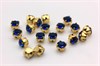 Шатоны пришивные Preciosa Maxima ss12 (3,0-3,2 мм) Capri Blue, цвет оправы золото, 10 шт (Чехия) SS12-104 - фото 25589