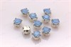 Шатоны пришивные Preciosa Maxima Light Sapphire Opal  / оправа - цвет silver ss12/3,0-3,2 мм 10 шт (Чехия) - фото 27476