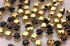 Шатоны Preciosa  хрустальные  ss16 (3,8-4,0 мм) цвет оправы золотой 20 шт    Jet - фото 31015