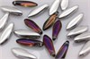 Бусины Glass Daggers  00030 - Crystal / 29536 - Heliotrope 5x16 мм  1 шт (Чехия) M-66 - фото 31780