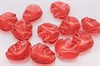 Лепесток розы  красный, 15x18x4 мм , отверстие 1 мм (стекло) - фото 33865