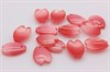 Лепесток сакуры, розовый непрозрачный, 16x12x3.5 мм отверстие 1 мм, 1 шт (стекло) - фото 36099