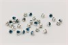 Шатоны стеклянные пришивные Blue Zircon, оправа - цвет серебро ss12/3,0-3,2 мм 10 шт - фото 37589