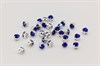 Шатоны стеклянные пришивные Sapphire, оправа - цвет серебро ss12/3,0-3,2 мм 10 шт - фото 37590