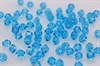 Биконусы стеклянные,  3x3~3.5 мм,  отверстие: 0.5 мм, цвет небесно-голубой,  40 шт (Китай) - фото 38626