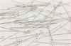 Пины твердые 30х0,5 мм с колечком, аналог родия, устойчивое покрытие, 1 шт. (Ю.Корея) KR-135 - фото 39785