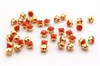 Шатоны пришивные Preciosa Maxima ss12 (3,0-3,2 мм) Coral, цвет оправы золото, 10 шт (Чехия) PR-1025 - фото 39858