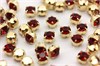 Шатоны пришивные Preciosa Maxima ss12 (3,0-3,2 мм) Ruby, цвет оправы золото, 10 шт (Чехия) PR-268 - фото 41067
