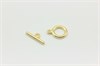 Замок- тоггл 12 мм, GoldPlating 24kt, 1 шт (Чехия) 35556 - фото 50503