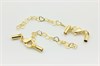 Замок карабин с удлинителем для шнура 50х2 мм, GoldPlating 24kt, 1 шт (Чехия) 35571 - фото 50516