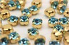 Шатоны пришивные Preciosa Maxima ss12 (3,0-3,2 мм) Aqua Bohemica, цвет оправы золото, 10 шт (Чехия) 36800 - фото 51840