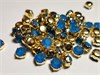 Шатон хрустальный с матовым покрытием ss39 (8,15-8,40 мм) Capri Blue DF (matt) цвет оправы золото 37488 - фото 52687